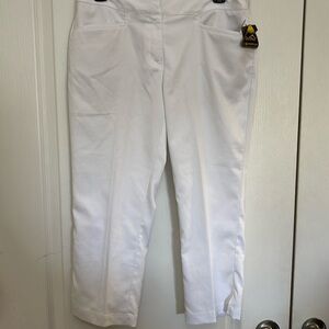 PGA TOUR Motionflux 360 White Golf Long Pants Sz 4 Three Pockets Zip NWT